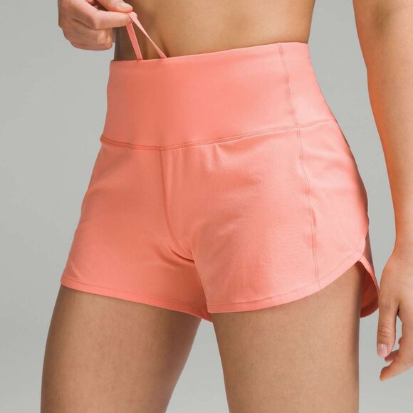 Lululemon Speed Up High-Rise Lined Short 4" Sunny Coral - Picture 2 of 5